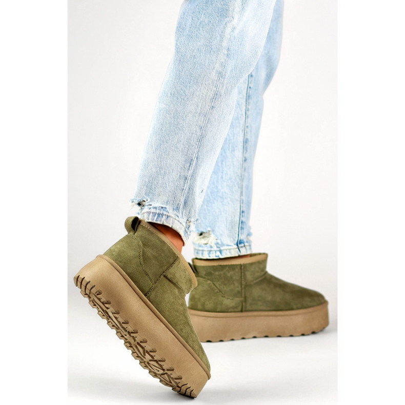 Fur-Lined Snow Boots 8917-5GR green 2