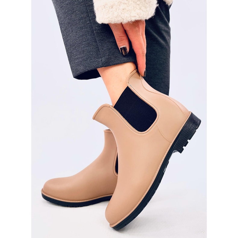 Women's Chelsea boots, khaki-beige 1