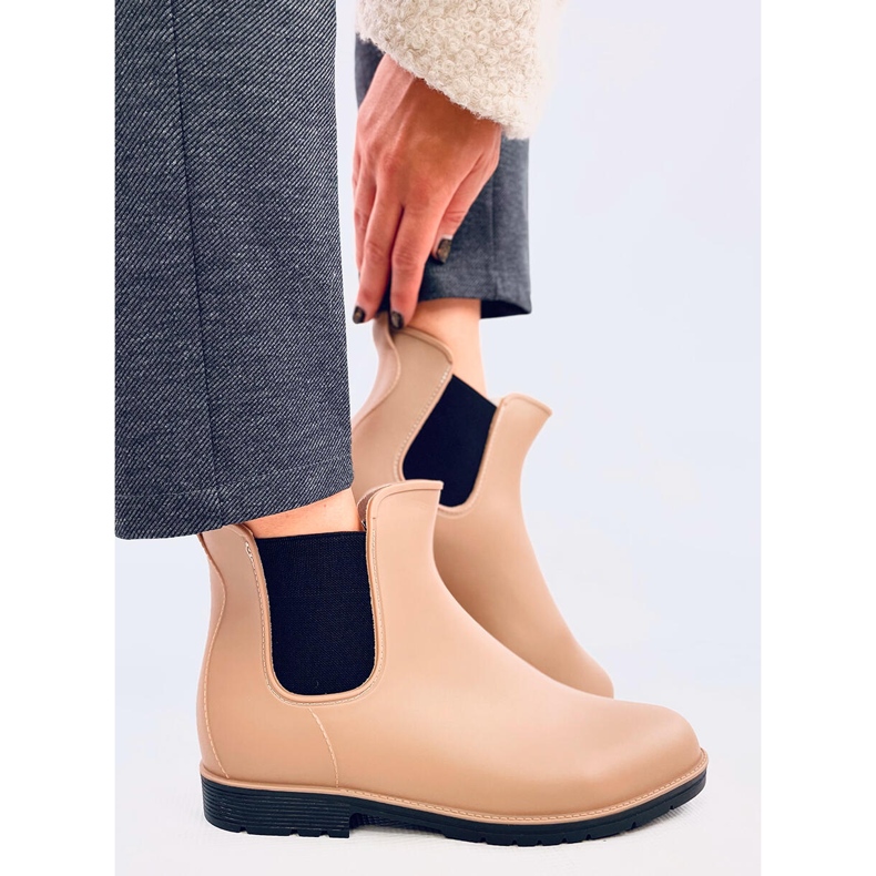 Women's Chelsea boots, khaki-beige 2