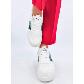 Women's platform sneakers, white and green 1