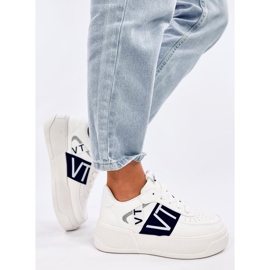 Women's white and black platform sneakers 2