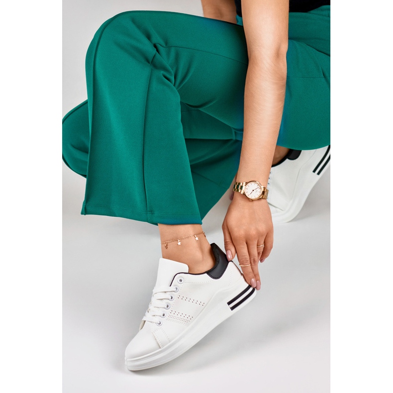 Women's platform sneakers, white 85-710W/B 1