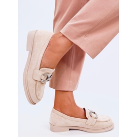 Classic suede moccasins with beige decoration 2 Classic suede moccasins with beige decoration 2