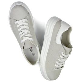 Women's leather sports shoes, gray GD-XF-113G grey 2