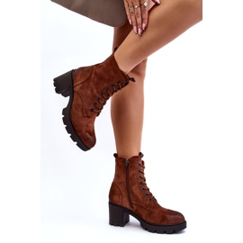 Laura La.Fi Women's Brown High Heel Lace-Up Boots 3