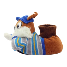 American Club Warm American squirrel pet slippers blue brown 3