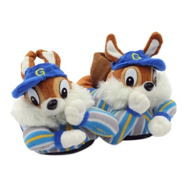 American Club Warm American squirrel pet slippers blue brown 5