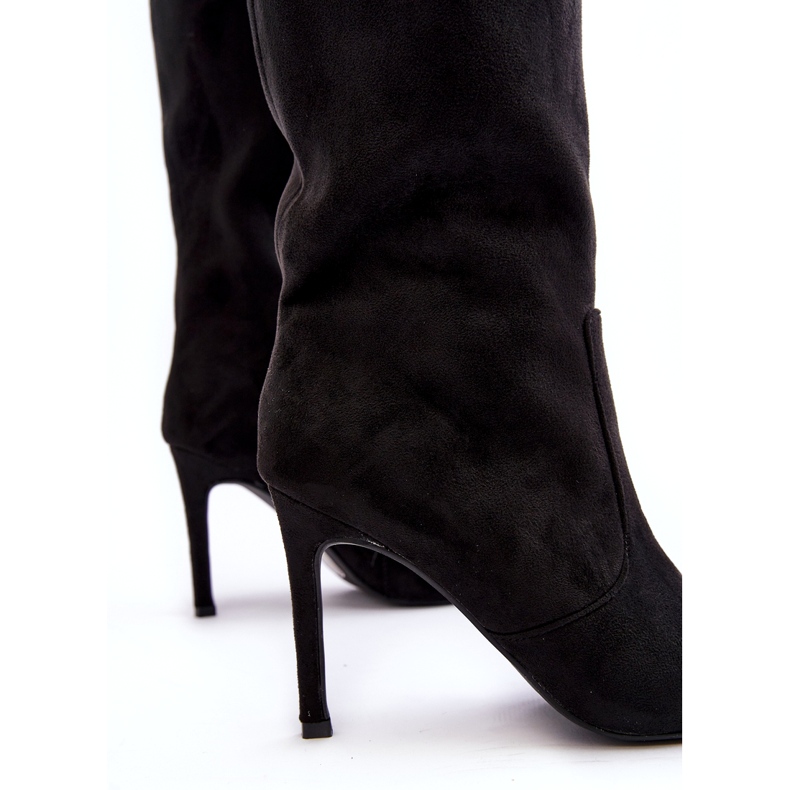 Joalice Women's Mid-Calf High Heel Boots Black Odetteia 4