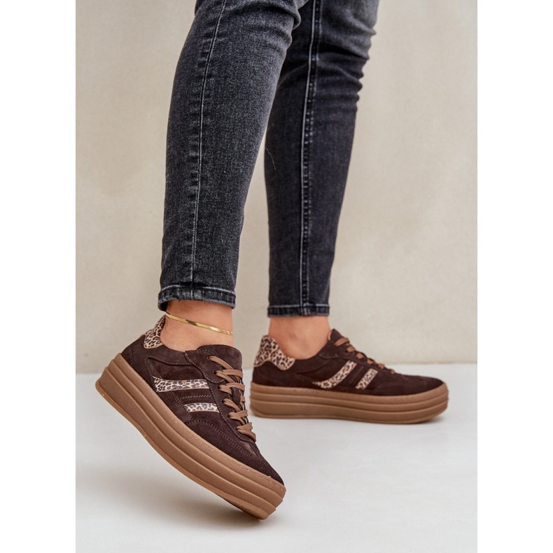 Zazoo N1176 Suede Leather Sports Shoes brown 1