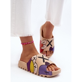 Women's flip-flops CK240P beige 1