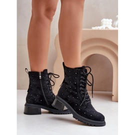 Women's Workers with Rhinestones MR880-017 black 1