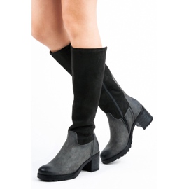Vinceza Classic high-heeled boots black 1