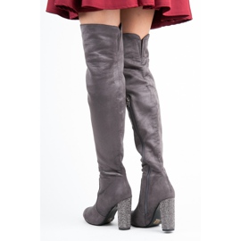 Seastar Over-the-knee boots with rhinestones grey 2