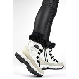 High, insulated snow boots, sports winter, insulated boots, thickly insulated women's boots white 2