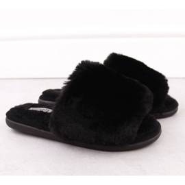 Home slippers with fur Unisoft 6644 black 2