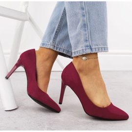 Sergio Leone 1339 red suede pumps 2