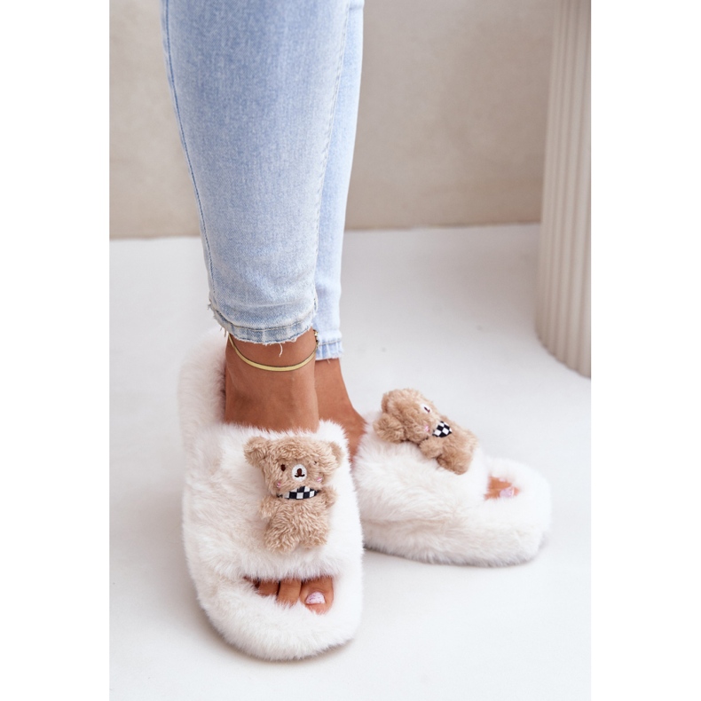 Women's Insulated Slippers with Teddy Bear BG189P, beige 1