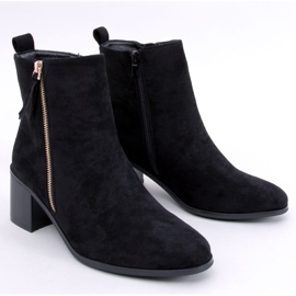 Eco-suede high-heeled boots, black 1