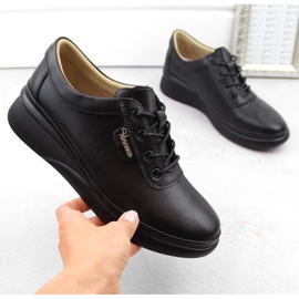 Vinceza W JAN314A black leather shoes 1