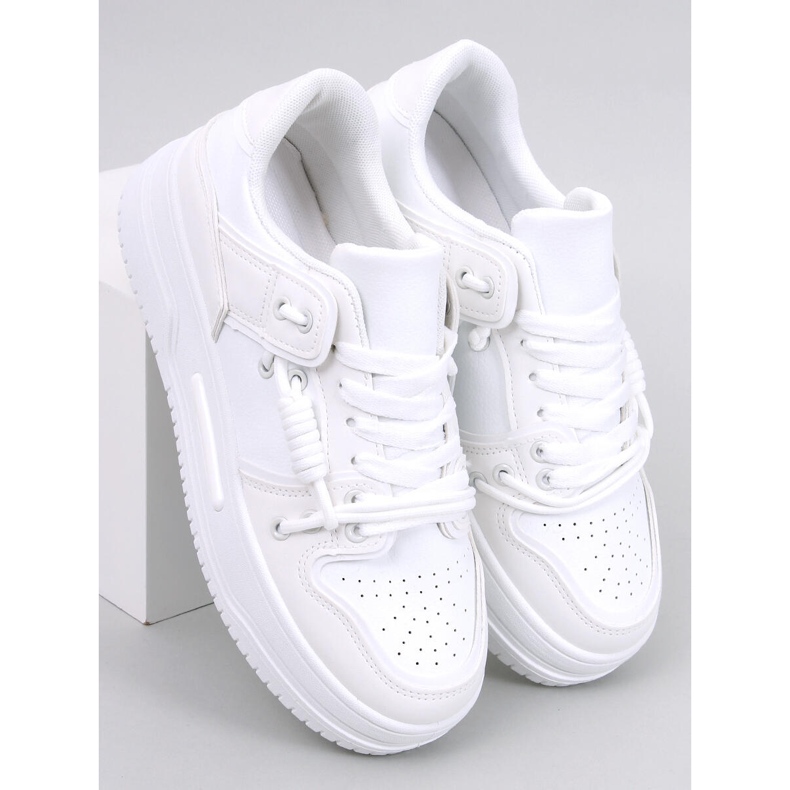 Women's white high-soled sneakers 1