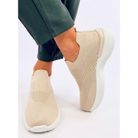 Women's sports sock shoes, beige 1