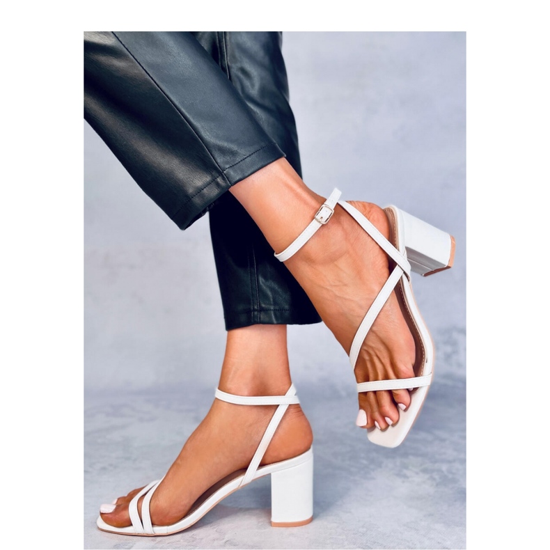 White high-heeled sandals 1