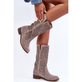 Boots with the Lewski Pattern 3366/2 Cappuccino beige 2