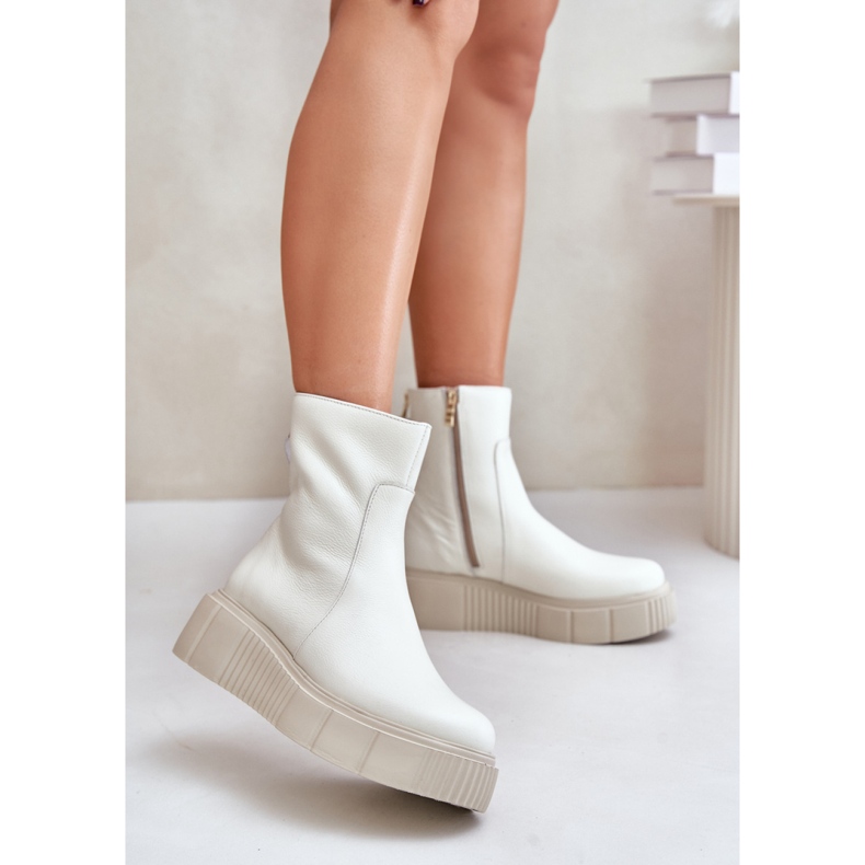 Zazoo Women's Platform Boots 60369 beige 1