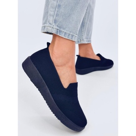 Women's sock sneakers, navy blue 2