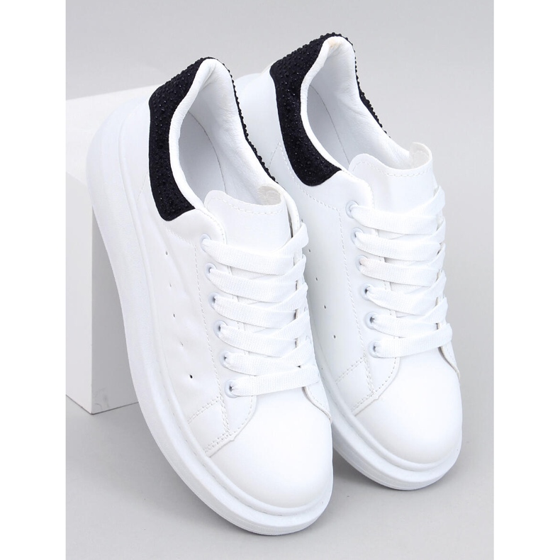 White and black platform sneakers 1