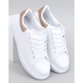 White and gold platform sneakers 1