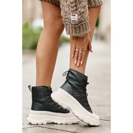 Leather Insulated Sneakers on a Massive Platform Big Star OO274A599 Black 3