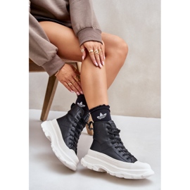 Leather Insulated Sneakers on a Massive Platform Big Star OO274A599 Black 1