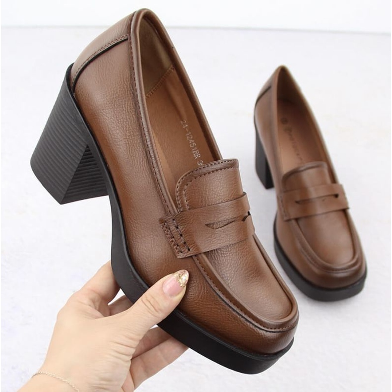 Potocki W 12451 WOL265B high-heeled shoes brown 1