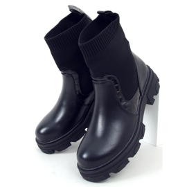 Black boots with a sock upper 1