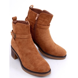 Aretha Camel wide-heeled ankle boots - Inello brown 1