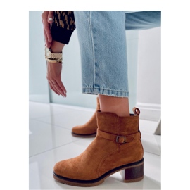 Aretha Camel wide-heeled ankle boots - Inello brown 2