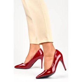 Red patent pointed-toe pumps GD-FL59R 2