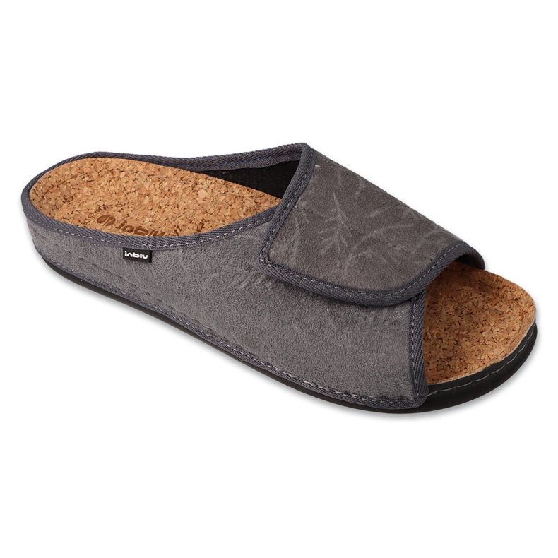 Inblu women's slippers with cork insole 155D141, gray grey 2