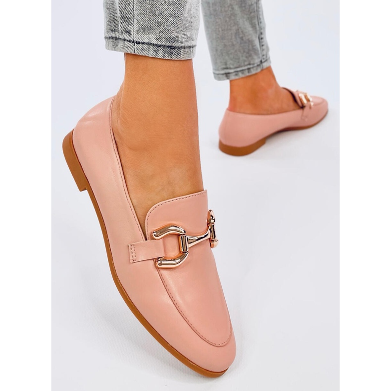 Women's Nude Chain Loafers pink 2