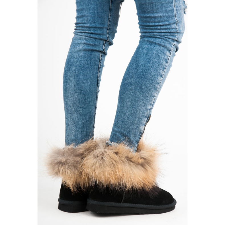 Coco Perla Leather mukluki black 1