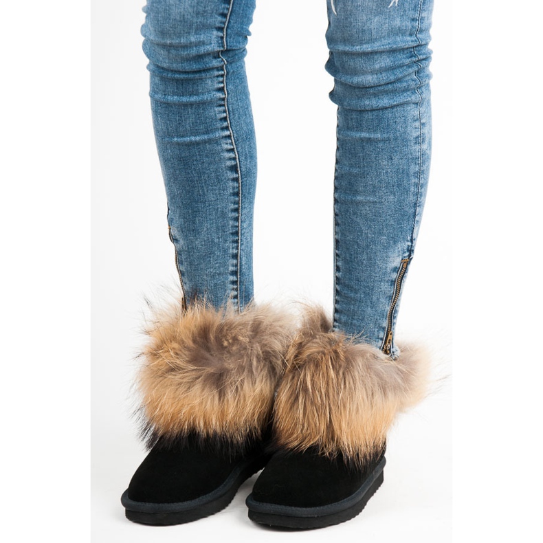 Coco Perla Leather mukluki black 2