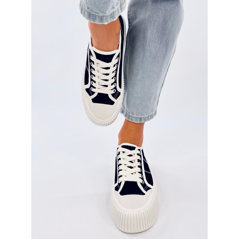 Women's black platform sneakers 1