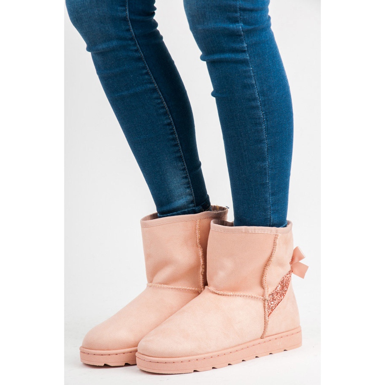 Vices Fur snow boots with glitter pink 1