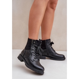 Insulated Flat Heel Boots, Eco-Leather, Black 2