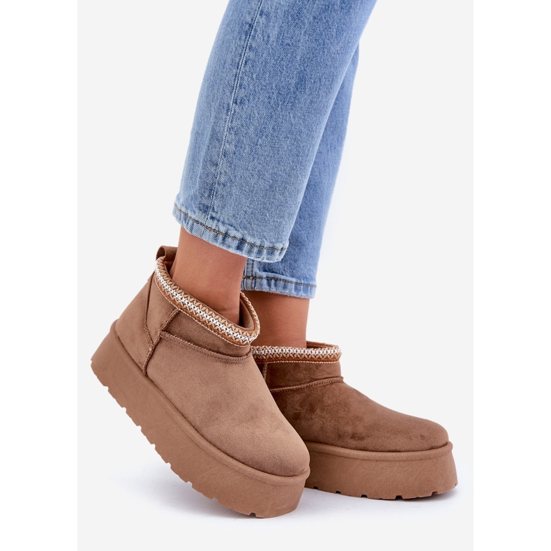 PG2 Platform snow boots with decorative embroidery brown 1