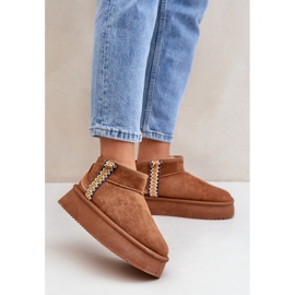 Platform Snow Boots With Camel Pattern brown 2