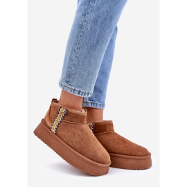 Platform Snow Boots With Camel Pattern brown 1