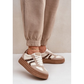 Women's Platform Sneakers, Beige 2