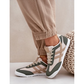 Women's Low Sneakers Sneakers Beige and Green 6